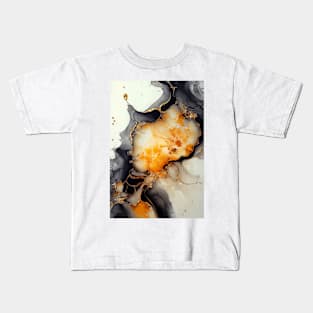 Orange Sprinkle - Abstract Alcohol Ink Resin Art Kids T-Shirt